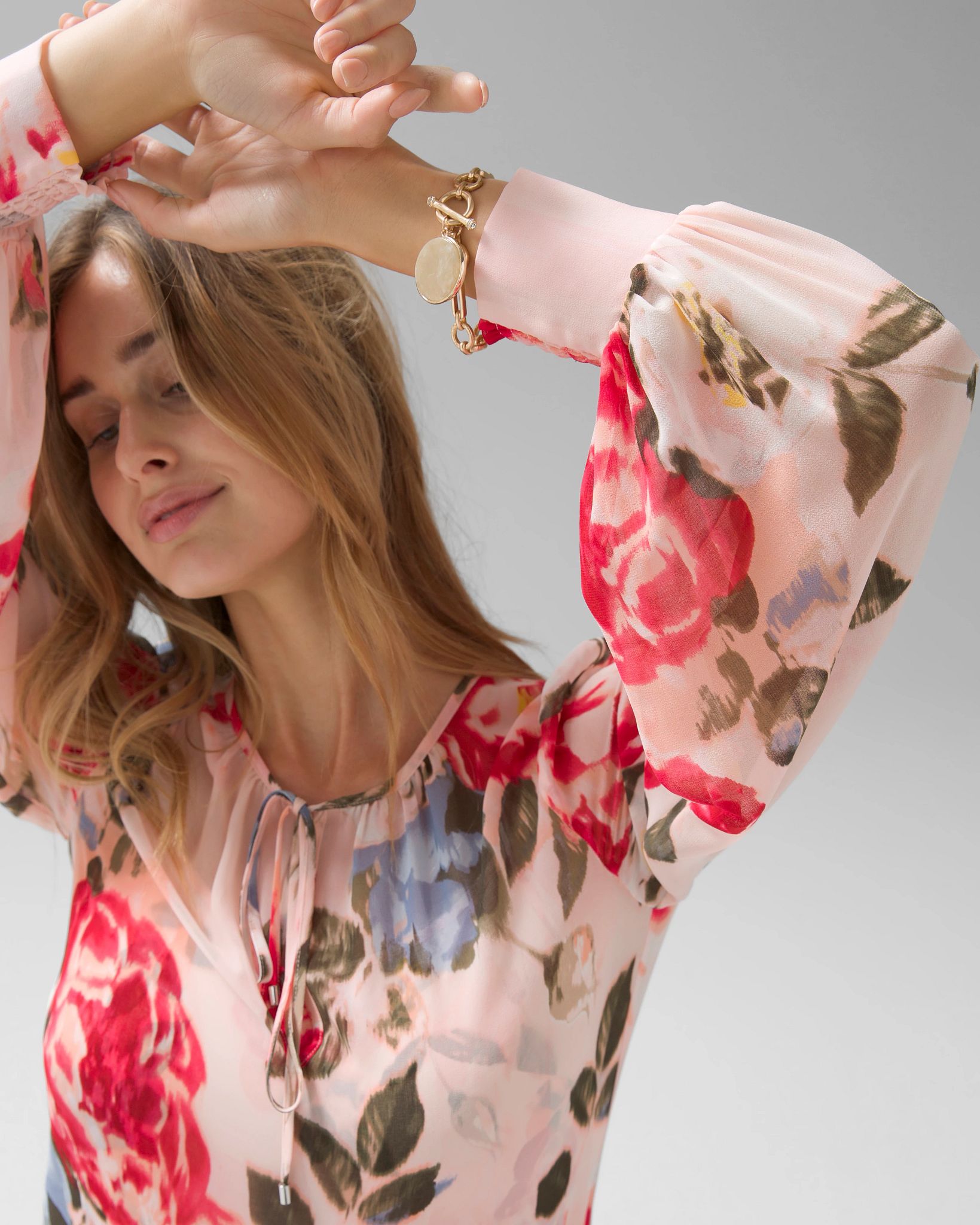 Chiffon Tie-Neck Blouse | White House Black Market